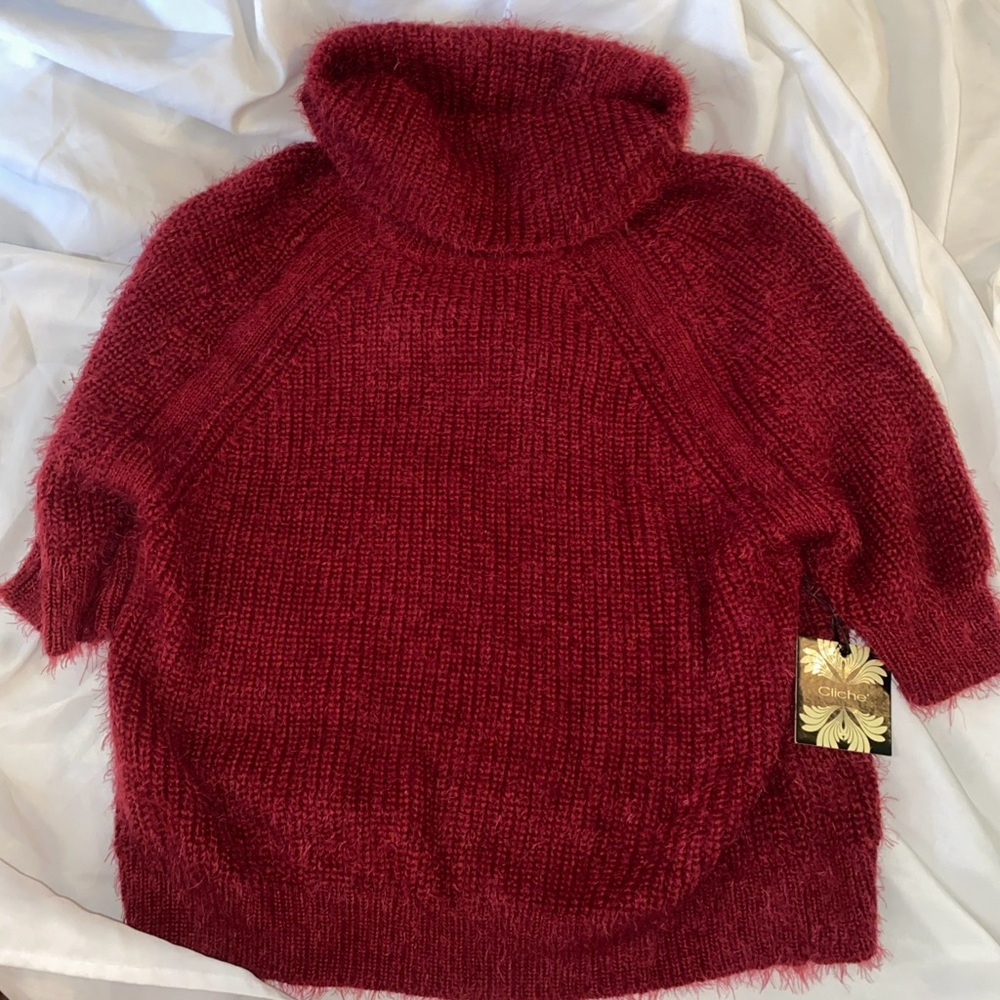 Elegant Burgundy Turtleneck Sweater